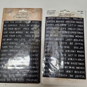 Tim Holtz Idea-ology Label Stickers - Black and White